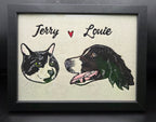 Embroidered Duo Pet Portrait - Elleve Sews