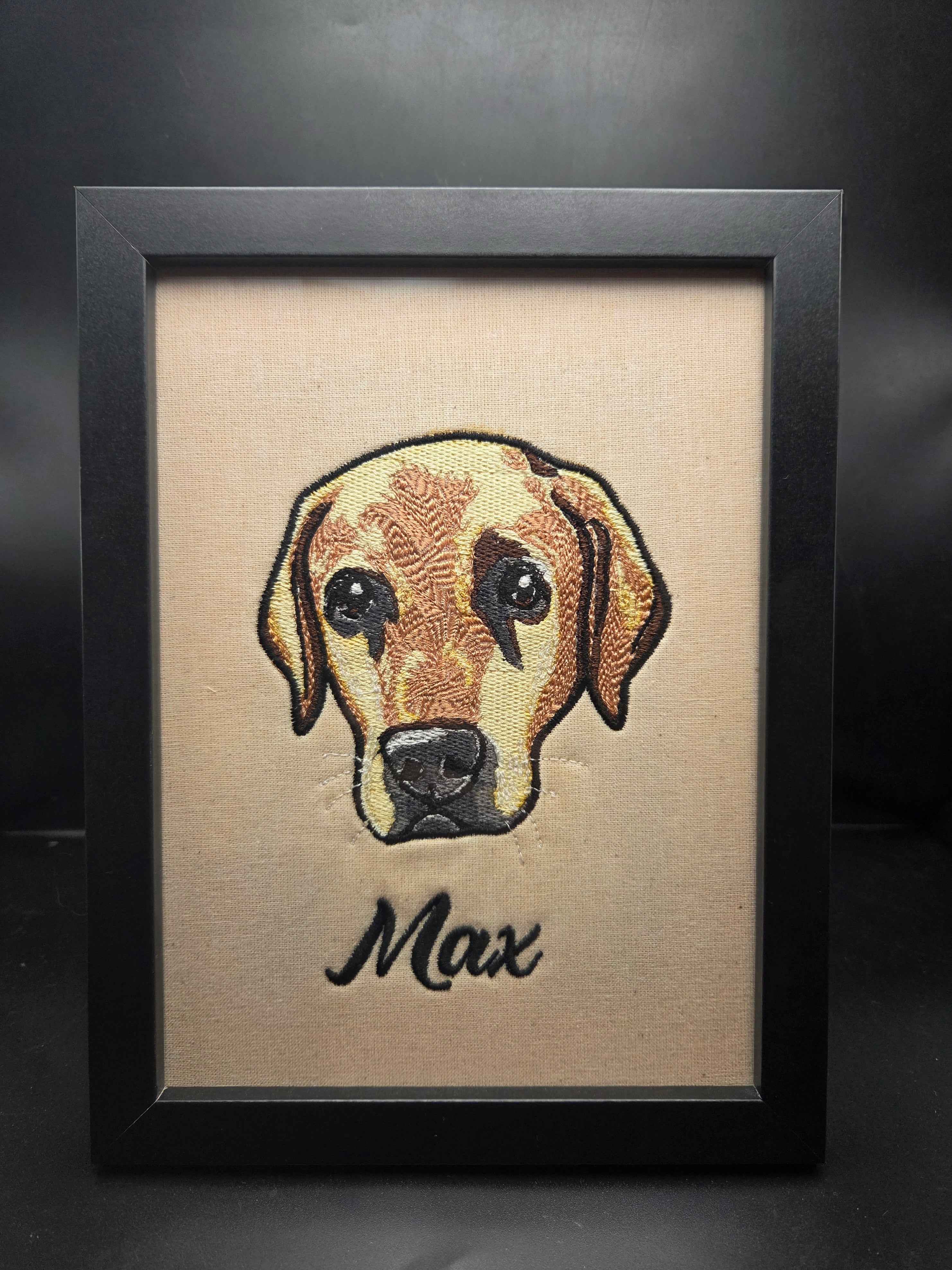 Embroidered Dog Portrait - Personalized Pet Art Gift