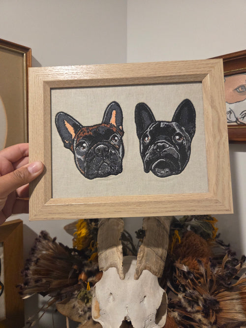 Embroidered Duo Pet Portrait - Elleve Sews