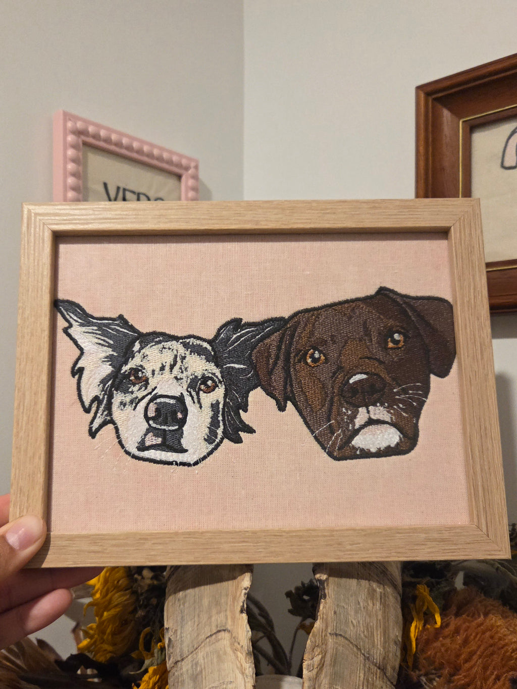 Embroidered Duo Pet Portrait - Elleve Sews