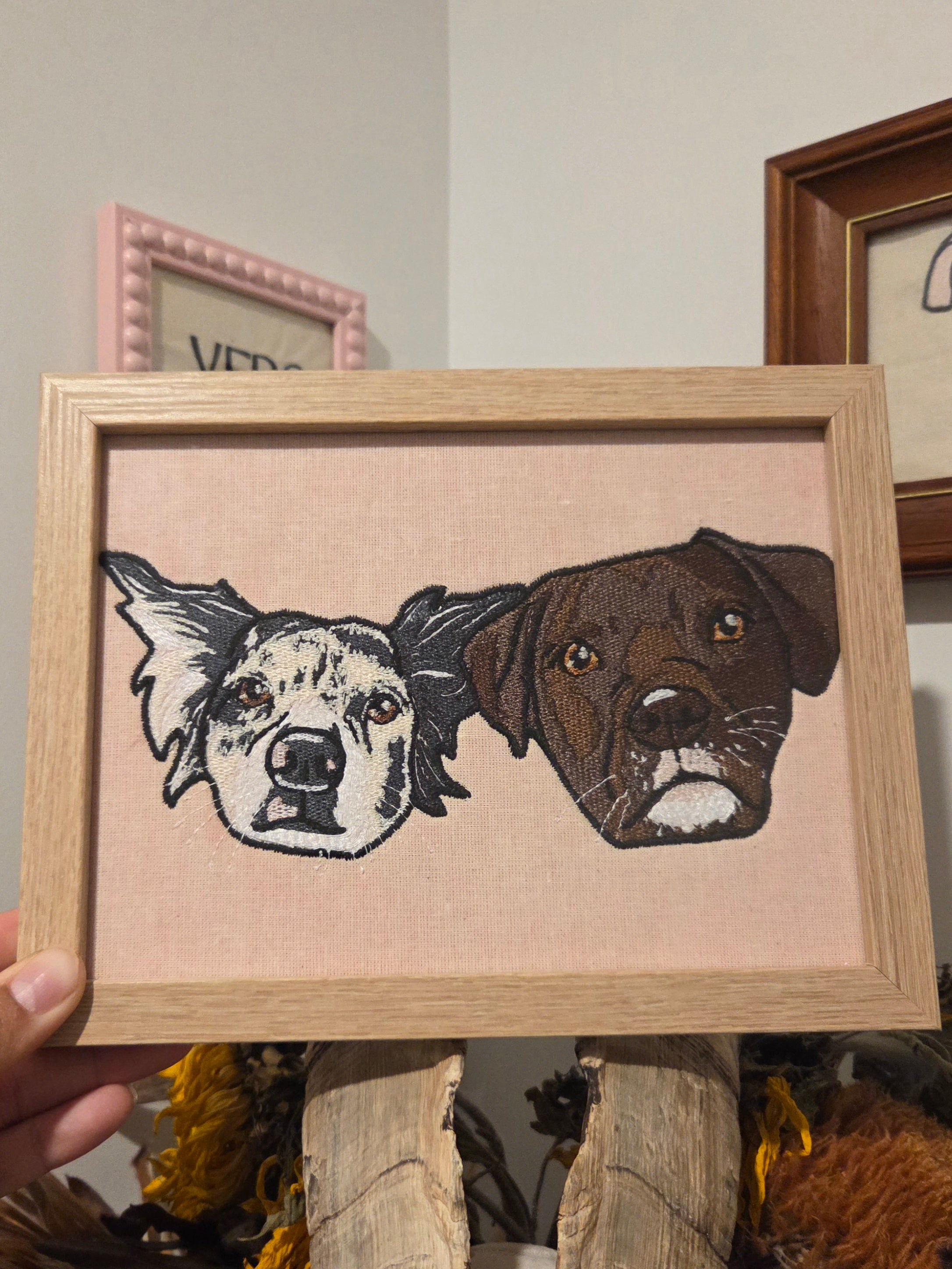 Embroidered Duo Pet Portrait - Elleve Sews