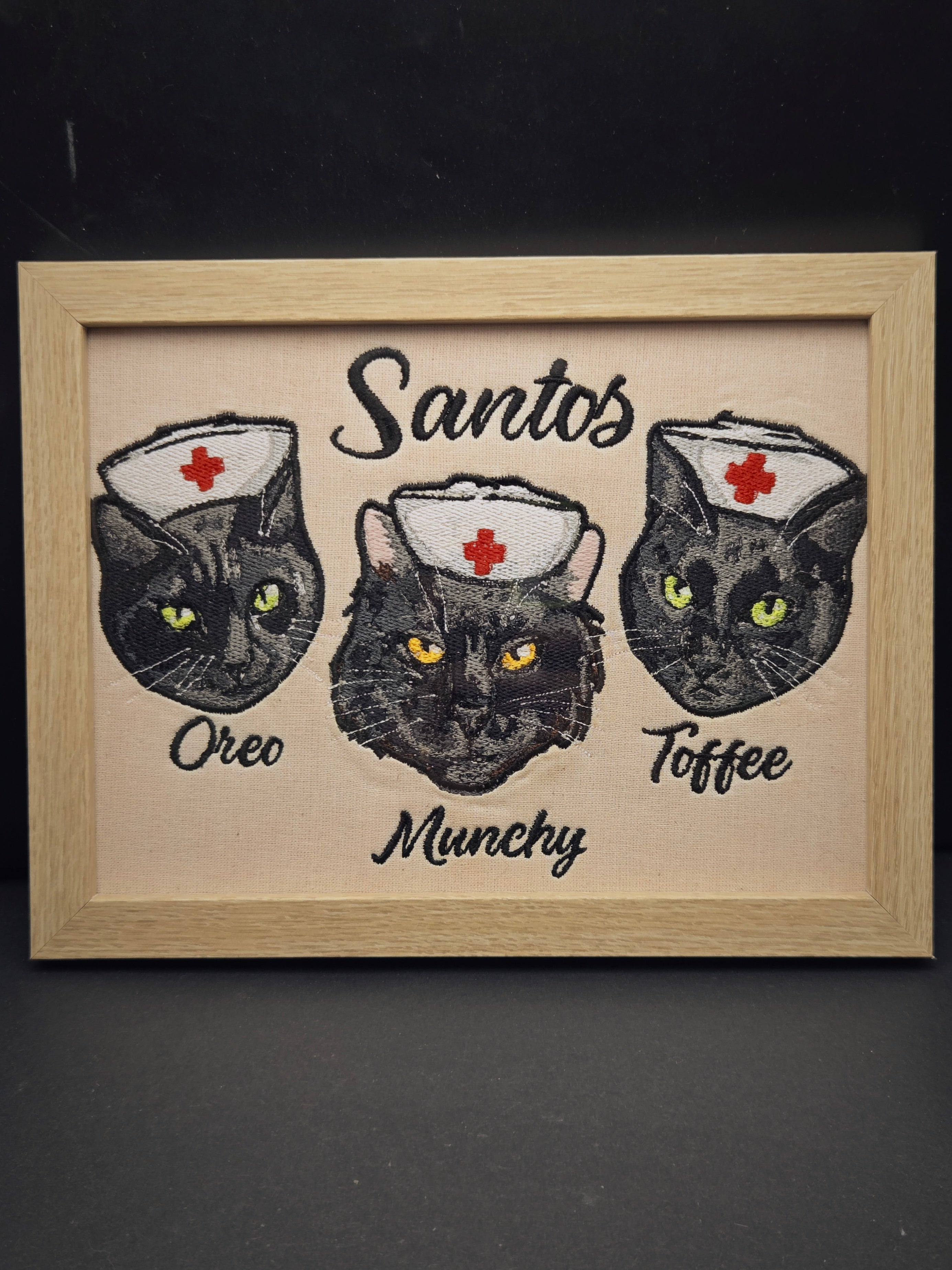Embroidered Trio Pet Portrait - Elleve Sews