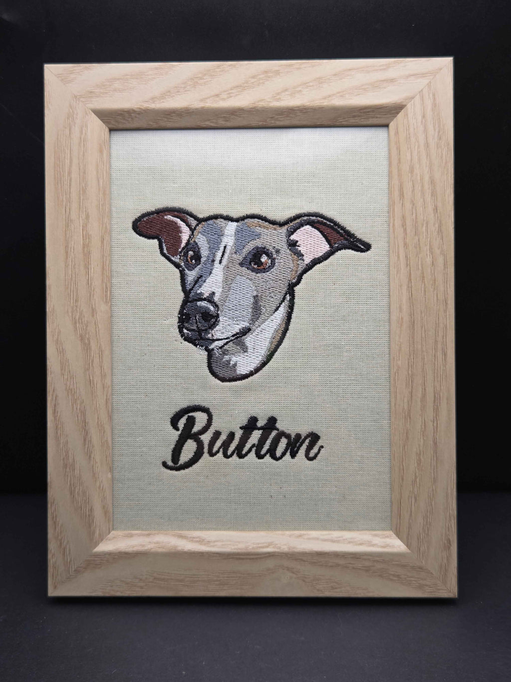Embroidered Dog Portrait - Personalized Pet Art Gift