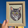 Embroidered Cat Portrait - Customizable Pet Art