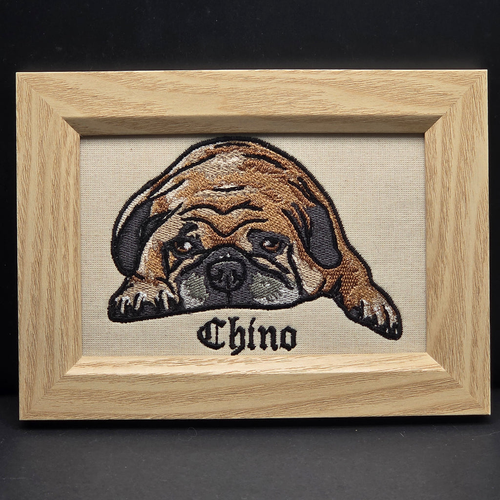 Embroidered Dog Portrait - Personalized Pet Art Gift