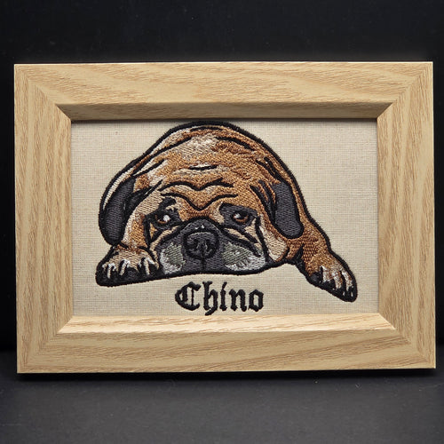 Embroidered Dog Portrait - Personalized Pet Art Gift