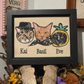 Embroidered Pet Portrait - Unique Trio Design for Pet Lovers