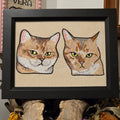 Embroidered Pet Portrait - Personalized Duo Pet Art for Your Beloved Companion