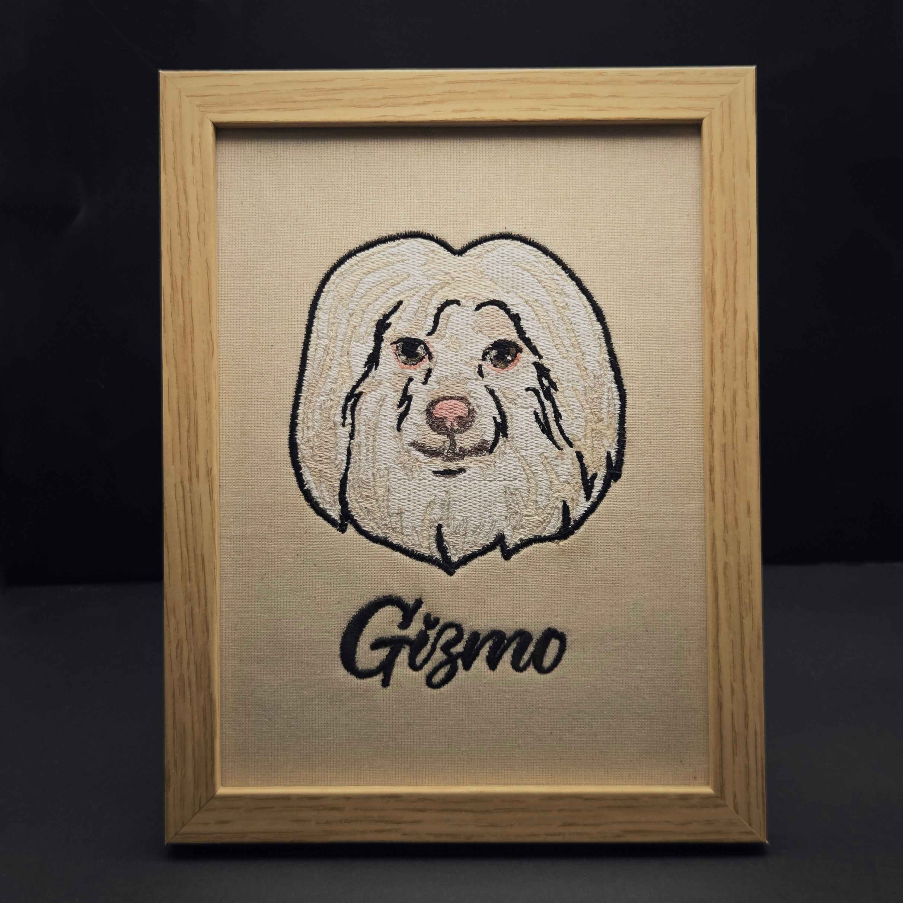 Embroidered Dog Portrait - Personalized Pet Art Gift