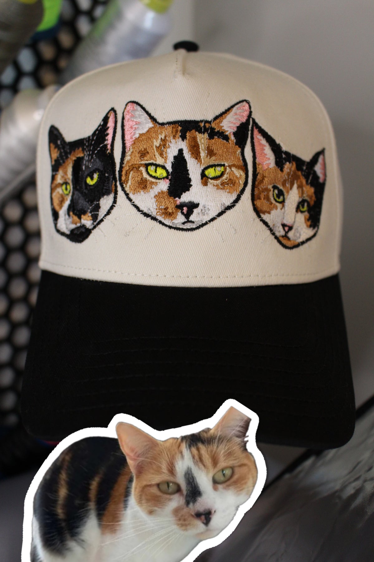 TWO TONED HAT, CUSTOM PET EMBROIDERY ON YOUR HAT!