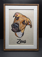 Embroidered Dog Portrait - Personalized Pet Art Gift