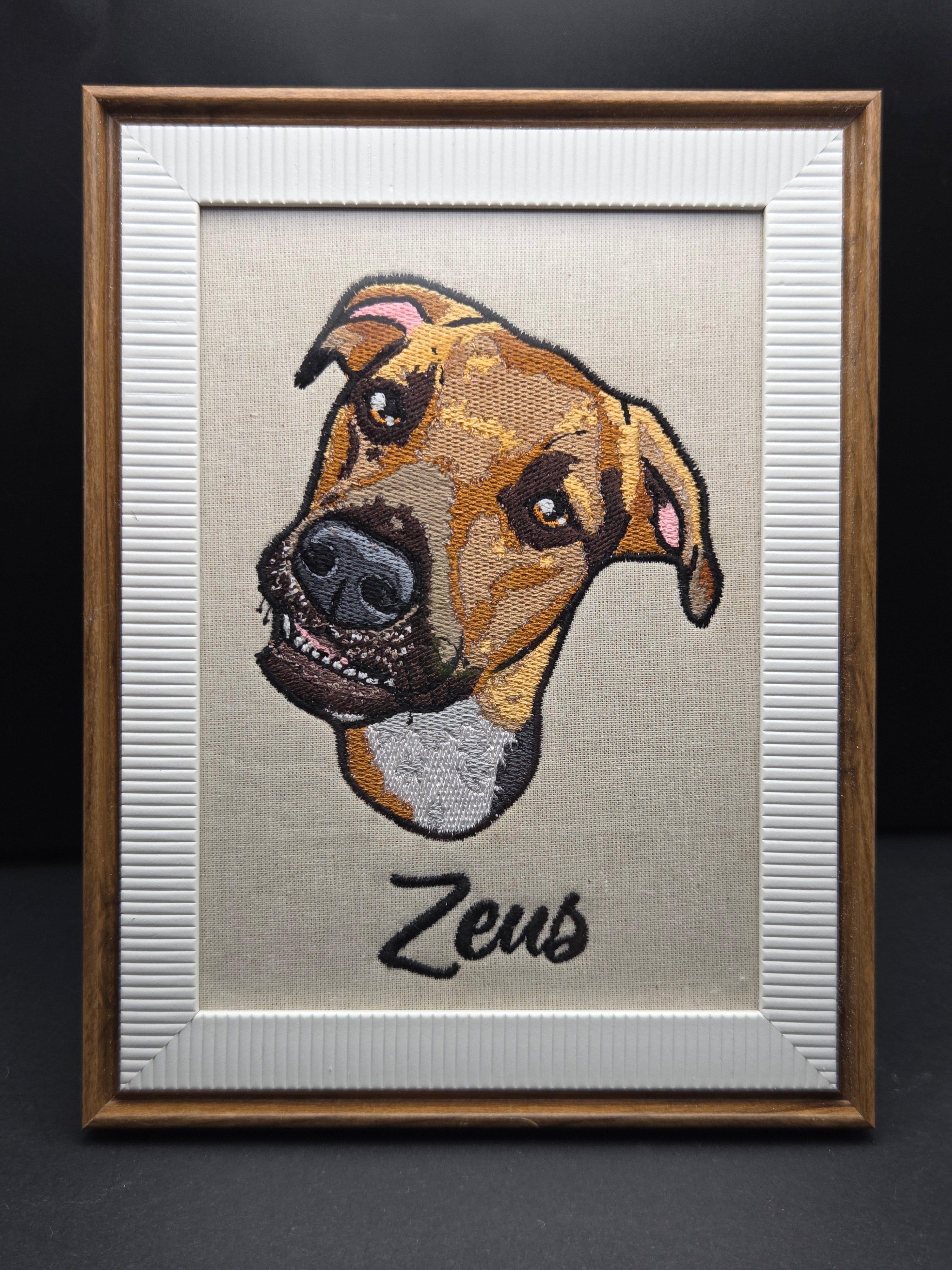 Embroidered Dog Portrait - Personalized Pet Art Gift