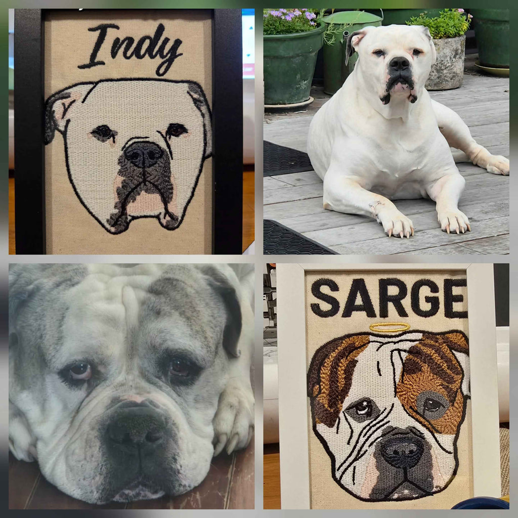 Embroidered Dog Portrait - Personalized Pet Art Gift