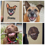 Embroidered Dog Portrait - Personalized Pet Art Gift