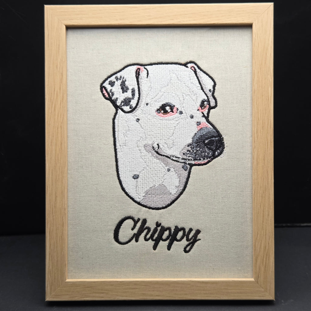 Embroidered Dog Portrait - Personalized Pet Art Gift