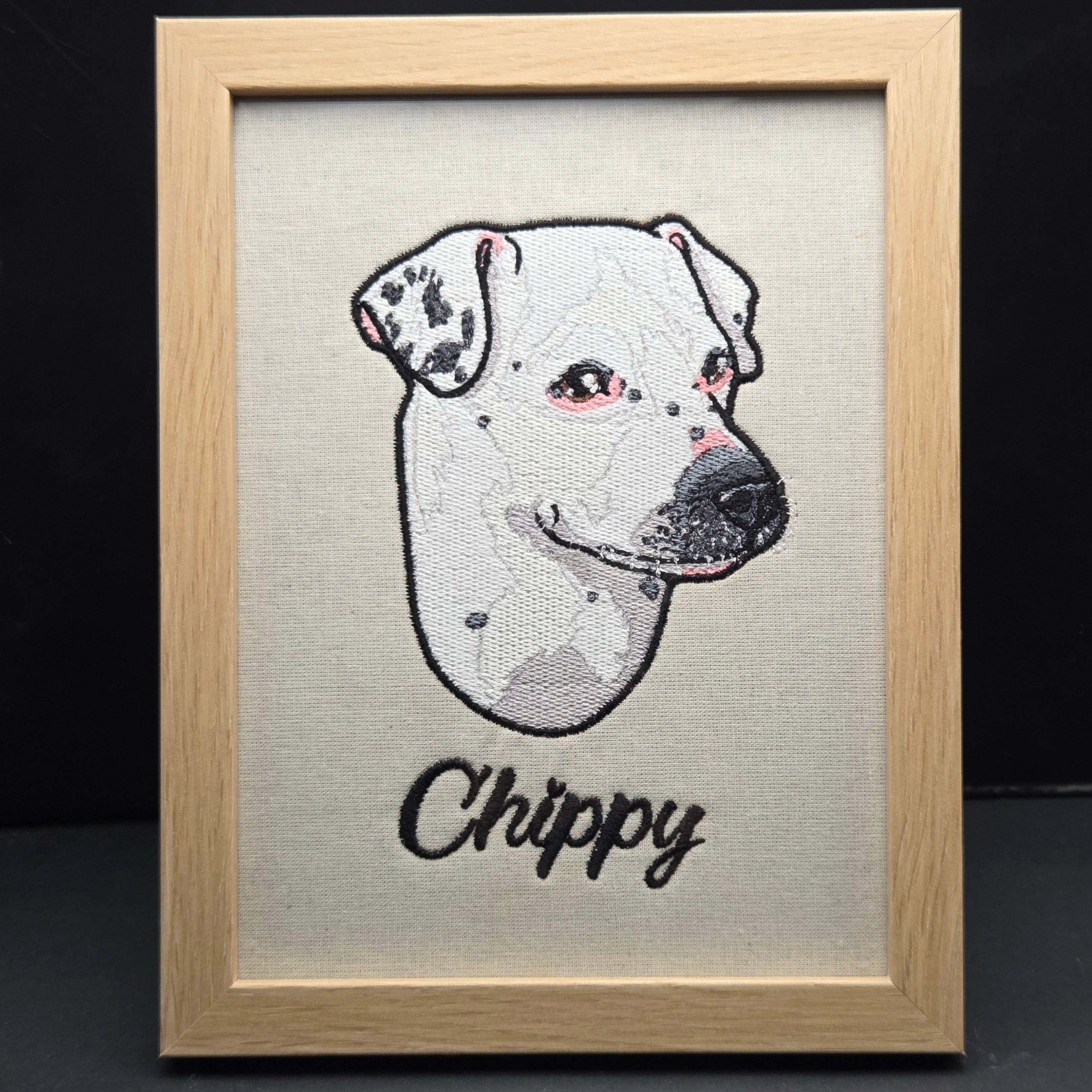 Embroidered Dog Portrait - Personalized Pet Art Gift