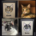 Embroidered Cat Portrait - Customizable Pet Art
