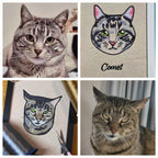Embroidered Cat Portrait - Customizable Pet Art